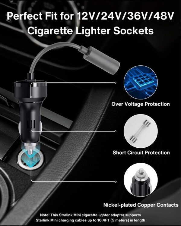 Starlink Mini Car Charger to DC Female Adapter Cable